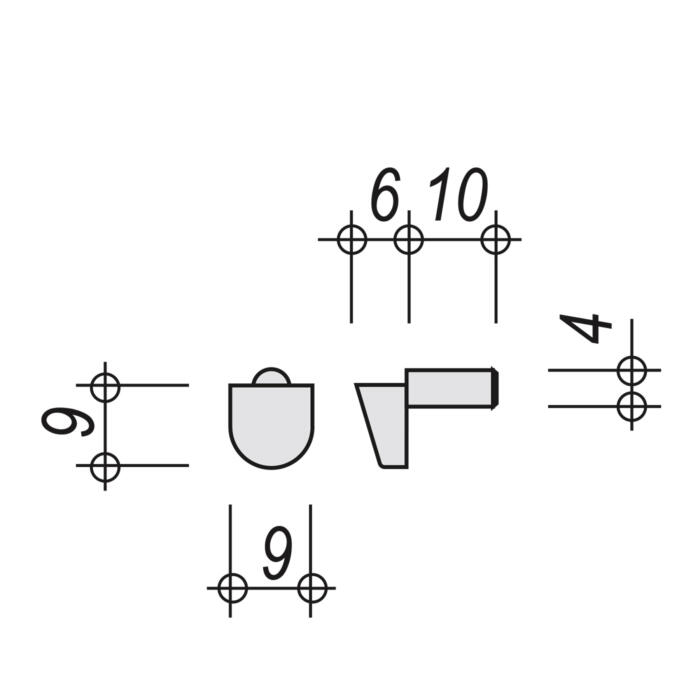 Konstruktionszeichnung des ip20 Trägers 4 mm