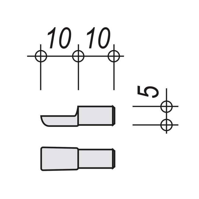 Konstruktionszeichnung des ip20 Trägers 5 mm