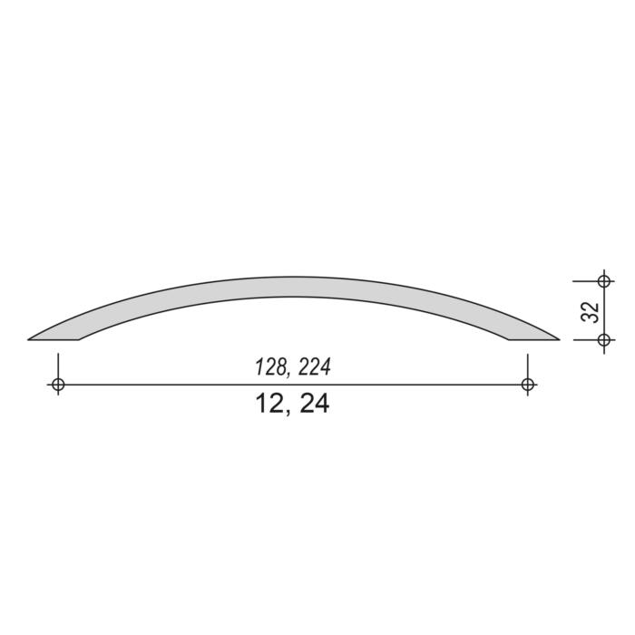 ip20 Formbogengriff 12 cm Zeichnung