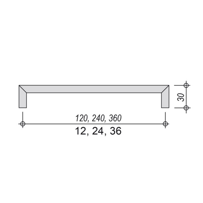 ip20 Gehrungsbügel 12 cm Zeichnung