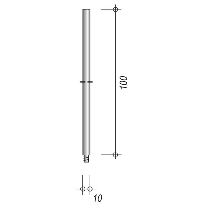 Gleitverlängerung 10 cm Zeichnung