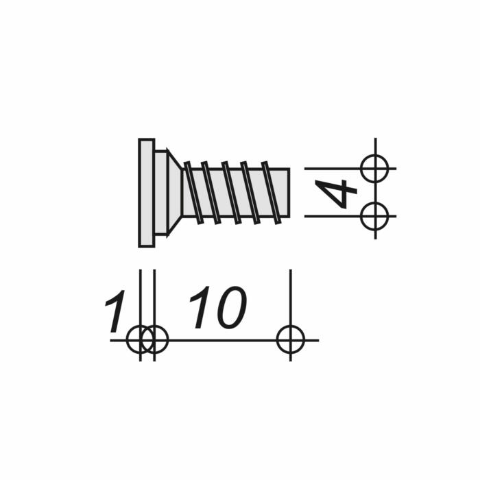 Schraube 4 x 10mm Zeichnung