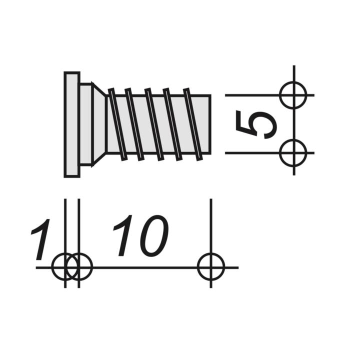 Schraube 5 x 10mm Zeichnung