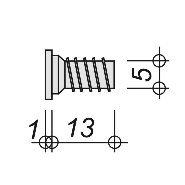 Schraube 5 x 13mm Zeichnung