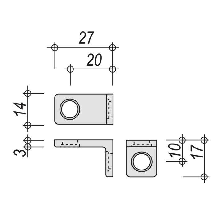 ip20 Schraubwinkel 10/20 Konstruktionszeichnung